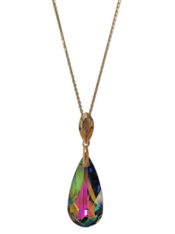 Collier Plaqué Or et Cristal Goutte Spark | UB Bijoux