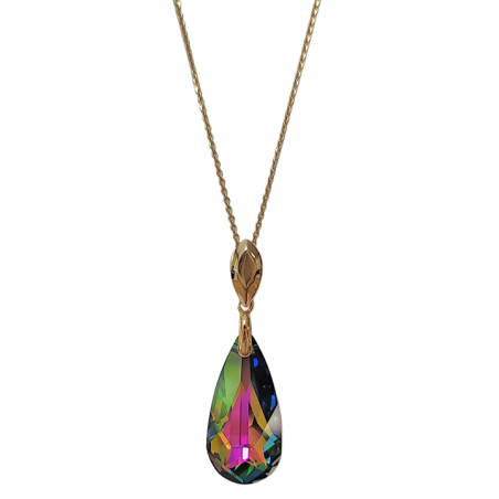 Collier Plaqué Or et Cristal Goutte Spark | UB Bijoux