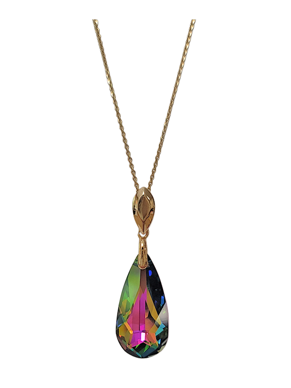 Collier Plaqué Or et Cristal Goutte Spark | UB Bijoux