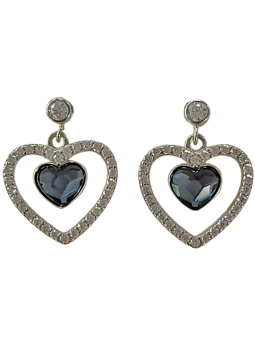 Boucles d'Oreilles Argent Coeur Cristal et Oxydes de Zirconium Spark | UB Bijoux