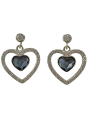 Boucles d'Oreilles Argent Coeur Cristal et Oxydes de Zirconium Spark | UB Bijoux