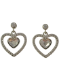 Boucles d'Oreilles Argent Coeur Cristal et Oxydes de Zirconium Spark | UB Bijoux