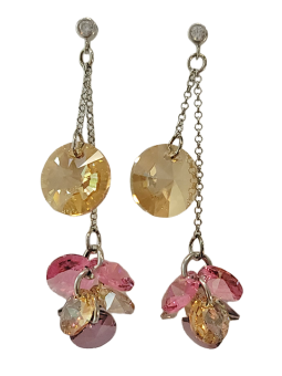 Boucles d'Oreilles Argent Cristal et Oxydes de Zirconium Spark | UB Bijoux