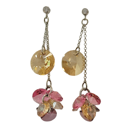 Boucles d'Oreilles Argent Cristal et Oxydes de Zirconium Spark | UB Bijoux
