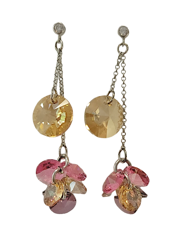 Boucles d'Oreilles Argent Cristal et Oxydes de Zirconium Spark | UB Bijoux