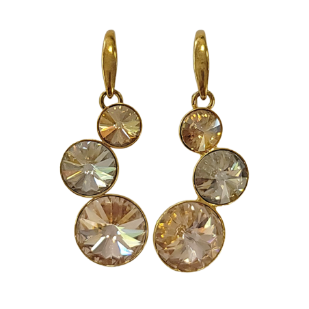 Boucles d'Oreilles Plaqué Or et Cristal Spark | UB Bijoux