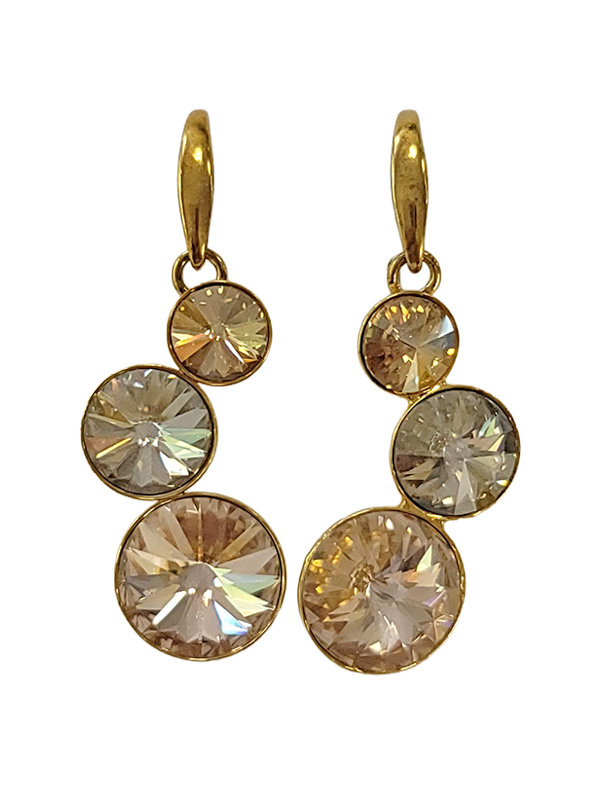 Boucles d'Oreilles Plaqué Or et Cristal Spark | UB Bijoux