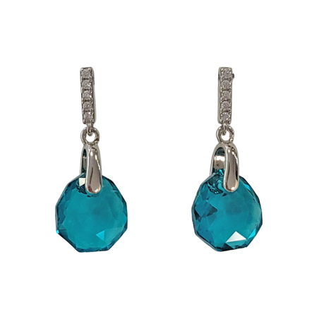 Boucles d'Oreilles Argent Cristal et Oxydes de Zirconium Spark | UB Bijoux