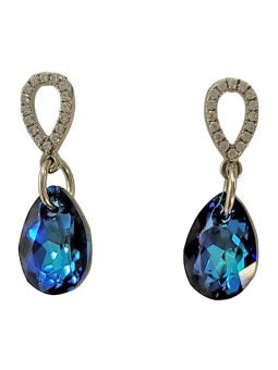 Boucles d'Oreilles Argent Cristal et Oxydes de Zirconium Spark | UB Bijoux