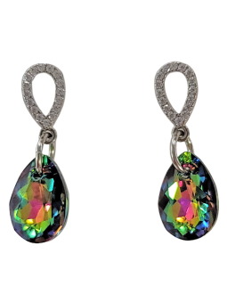 Boucles d'Oreilles Argent Cristal et Oxydes de Zirconium Spark | UB Bijoux