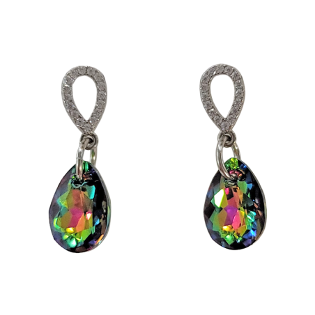 Boucles d'Oreilles Argent Cristal et Oxydes de Zirconium Spark | UB Bijoux