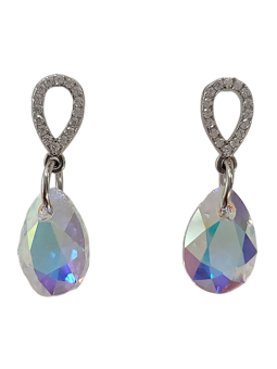 Boucles d'Oreilles Argent Cristal et Oxydes de Zirconium Spark | UB Bijoux
