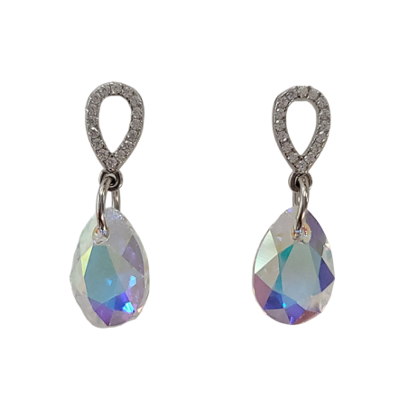 Boucles d'Oreilles Argent Cristal et Oxydes de Zirconium Spark | UB Bijoux