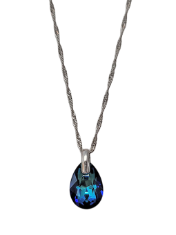 Collier Argent et Cristal Bleu Spark | UB Bijoux