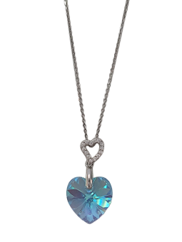 Collier Argent Oxydes de Zirconium et Cristal Coeur Spark | UB Bijoux