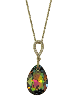 Collier Argent Oxydes de Zirconium et Cristal Goutte Spark | UB Bijoux