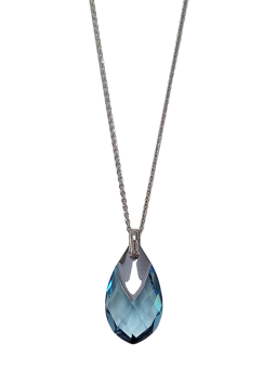 Collier Argent et Cristal Bleu Spark | UB Bijoux