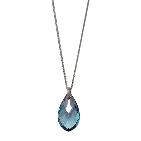 Collier Argent et Cristal Bleu Spark | UB Bijoux