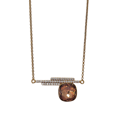 Collier Plaqué Or Oxydes de Zirconium et Cristal Spark | UB Bijoux