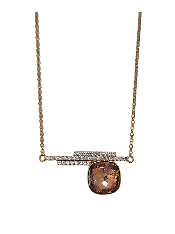 Collier Plaqué Or Oxydes de Zirconium et Cristal Spark | UB Bijoux