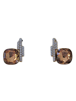 Boucles d'Oreilles Plaqué Or Oxydes de Zirconium et Cristal Spark | UB Bijoux