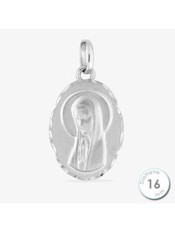 Médaille De Baptême Vierge Argent Ovale | UB Bijoux