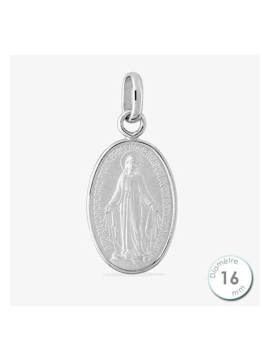 Médaille De Baptême Vierge Miraculeuse Argent | UB Bijoux