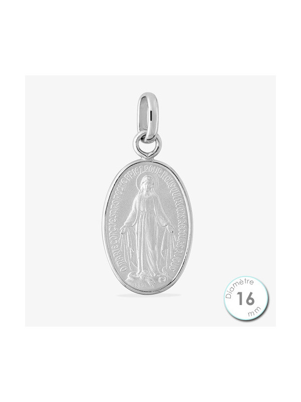 Médaille De Baptême Vierge Miraculeuse Argent | UB Bijoux