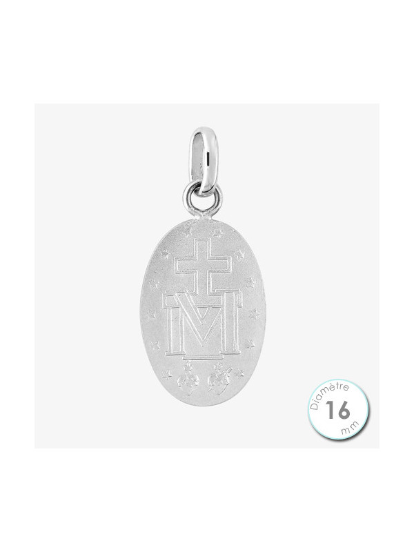 Médaille De Baptême Vierge Miraculeuse Argent | UB Bijoux