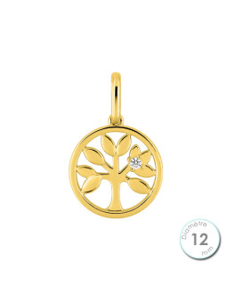 Médaille Arbre de Vie Ajourée Plaqué Or Oxyde de Zirconium | UB Bijoux