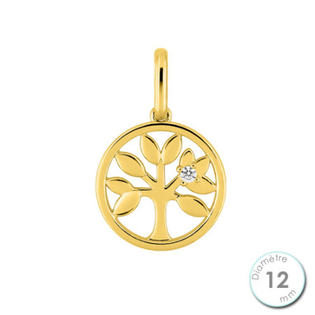 Médaille Arbre de Vie Ajourée Plaqué Or Oxyde de Zirconium | UB Bijoux