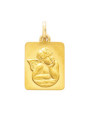 Médaille De Baptême Ange Plaqué Or Rectangulaire | UB Bijoux