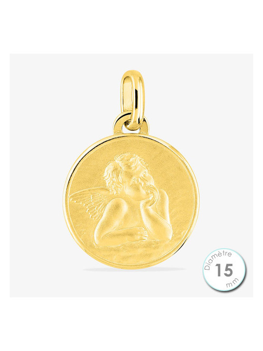 Médaille De Baptême Ange Plaqué Or | UB Bijoux