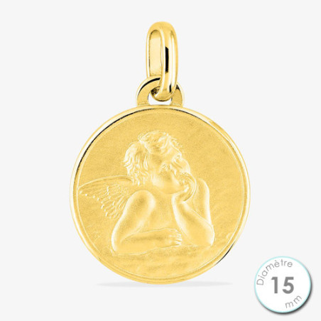Médaille De Baptême Ange Plaqué Or | UB Bijoux