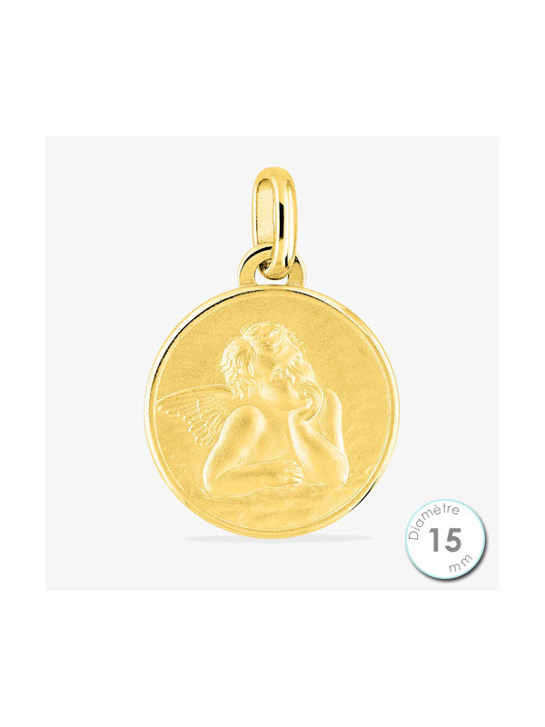Médaille De Baptême Ange Plaqué Or | UB Bijoux