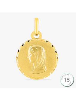 Médaille De Baptême Vierge Plaqué Or | UB Bijoux