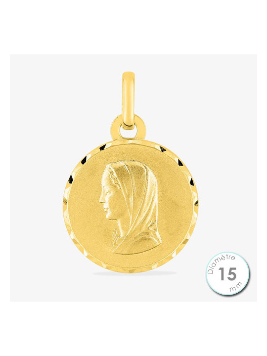 Médaille De Baptême Vierge Plaqué Or | UB Bijoux