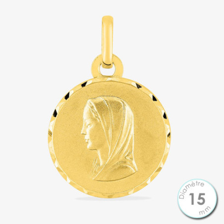 Médaille De Baptême Vierge Plaqué Or | UB Bijoux