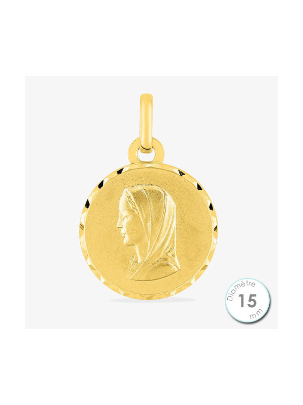 Médaille De Baptême Vierge Plaqué Or | UB Bijoux