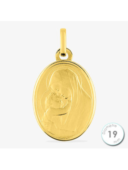 Médaille De Baptême Vierge à l'Enfant Plaqué Or | UB Bijoux