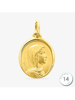 Médaille De Baptême Vierge Plaqué Or | UB Bijoux
