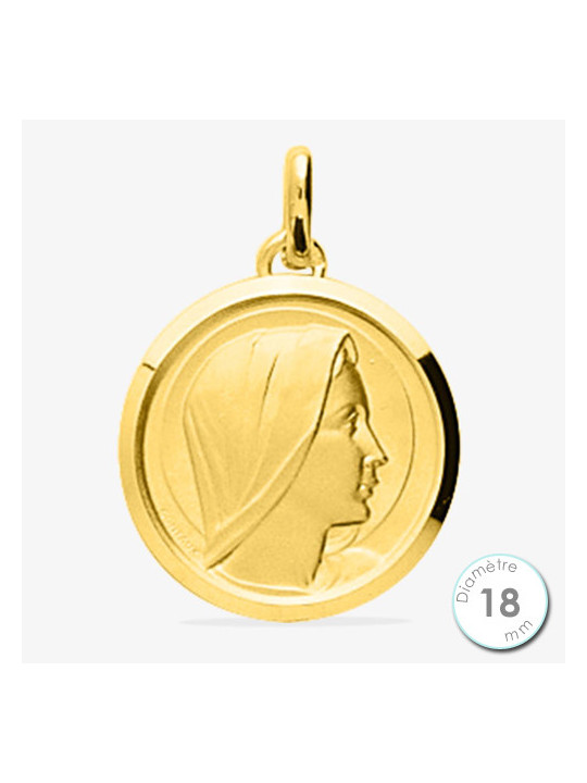 Médaille De Baptême Vierge Plaqué Or | UB Bijoux