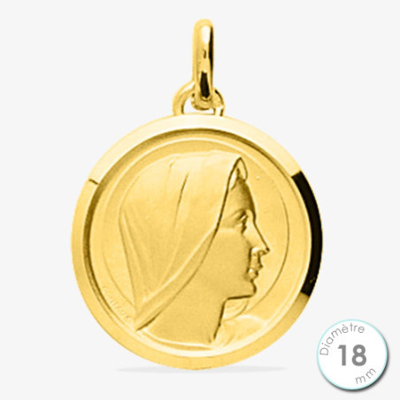 Médaille De Baptême Vierge Plaqué Or | UB Bijoux