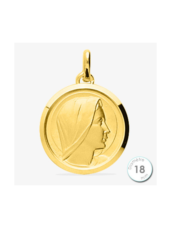 Médaille De Baptême Vierge Plaqué Or | UB Bijoux