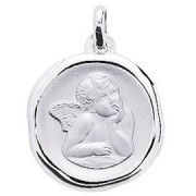 Medaille bapteme Or blanc - Médailles de baptême Or blanc