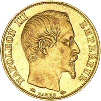 pièce de 20 francs en Or à l'éffigie de Napoléon tête non laurée